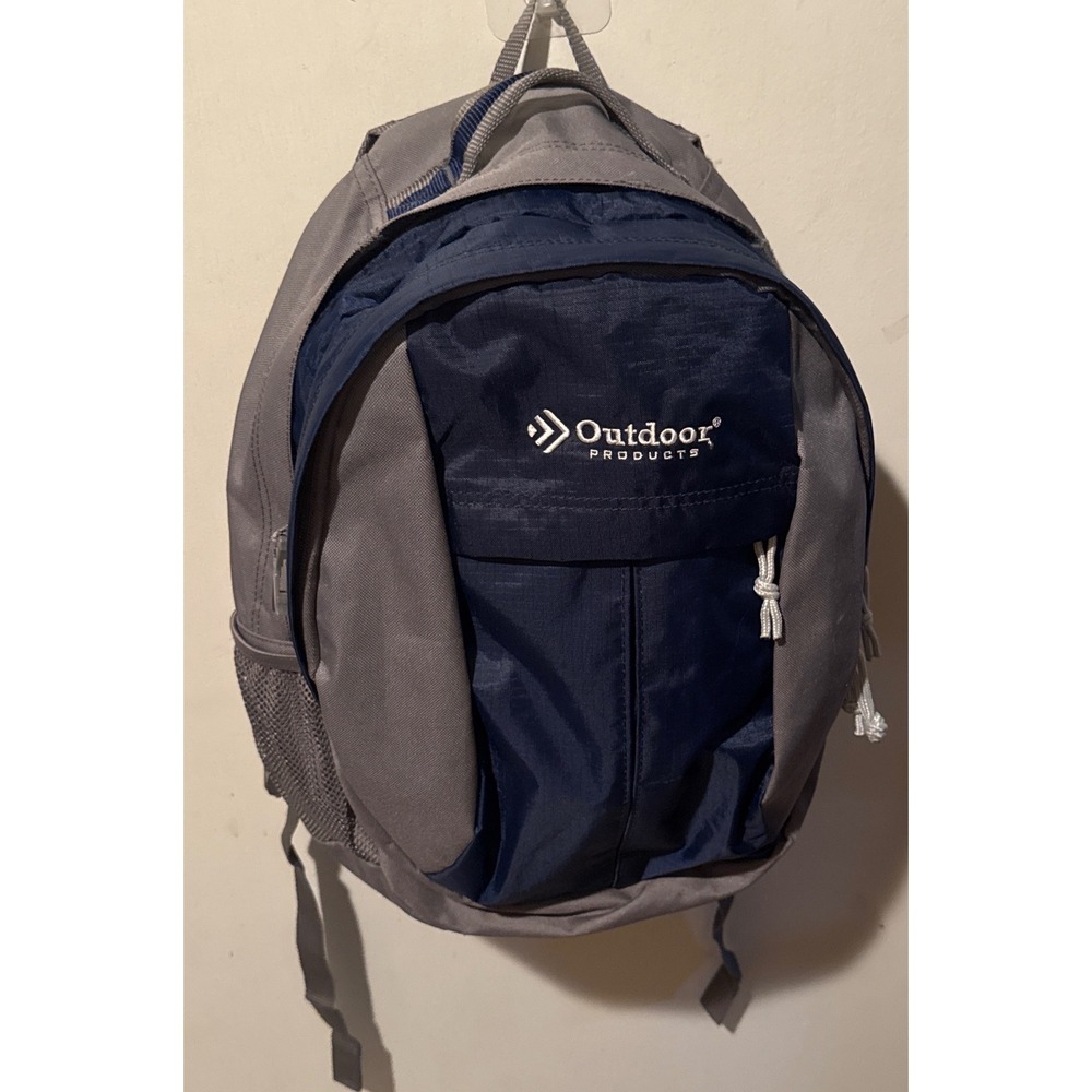 Outdoor Products Backpack Navy Gray Large School Hiking Gorpcore 16"